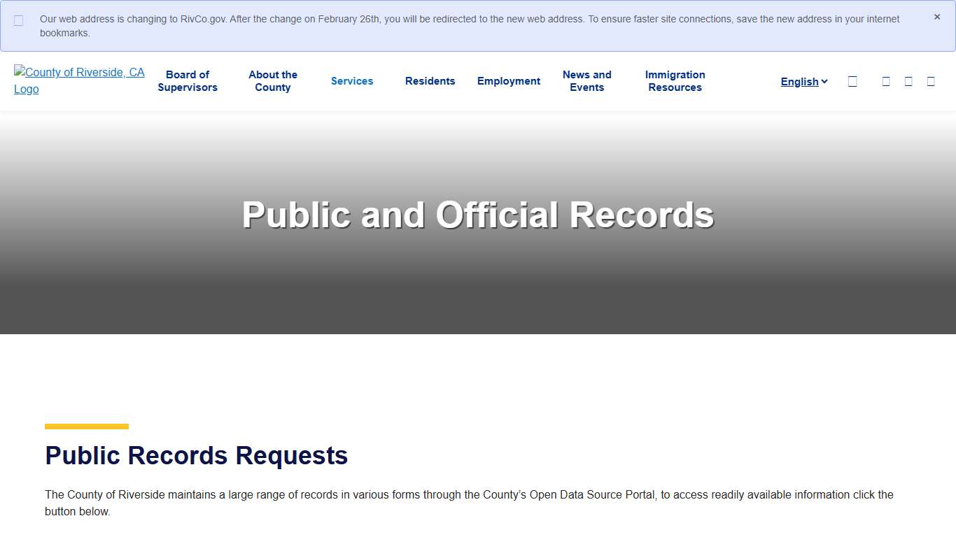 Public and Official Records County of Riverside, CA